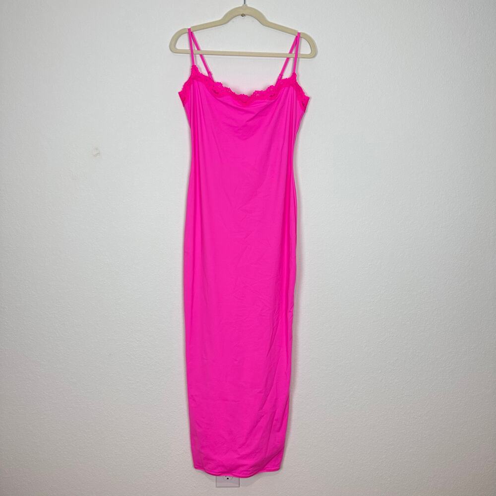 RARE NWT SKIMS Fits Everybody Lace Long Slip Dress in Taffy Size XL - Picture 4 of 6